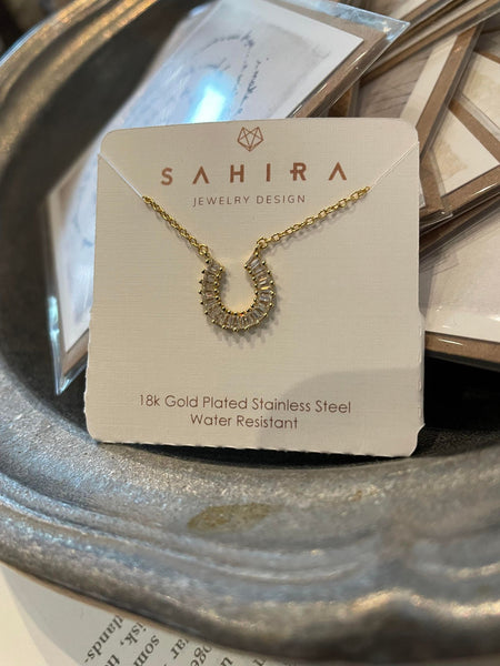 Sahira Mini Baguette Horseshow Necklace