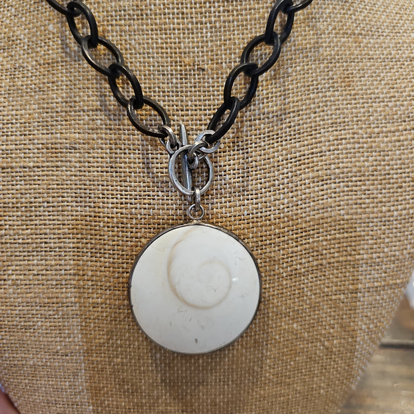 Fossilized Shell Pendant Necklace