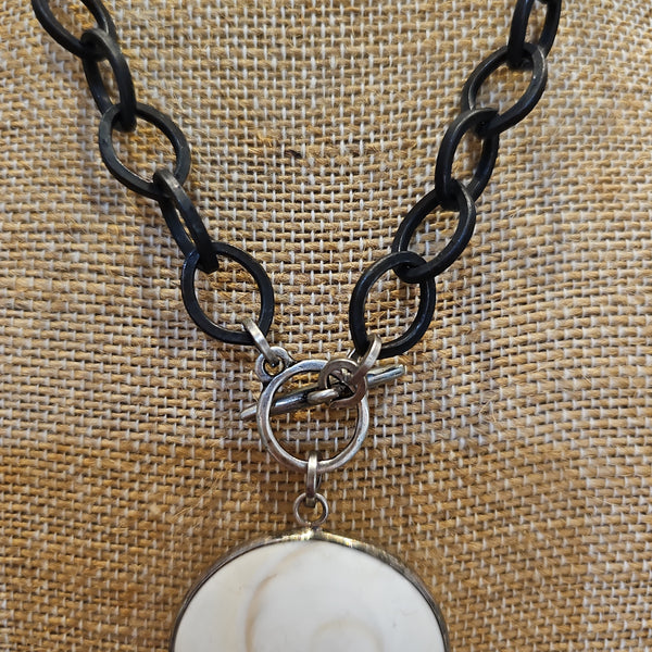 Fossilized Shell Pendant Necklace