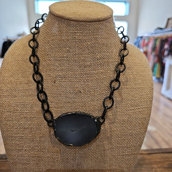 Dark Agate Stone Necklace