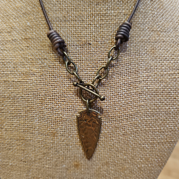 Leather Arrowhead Necklace