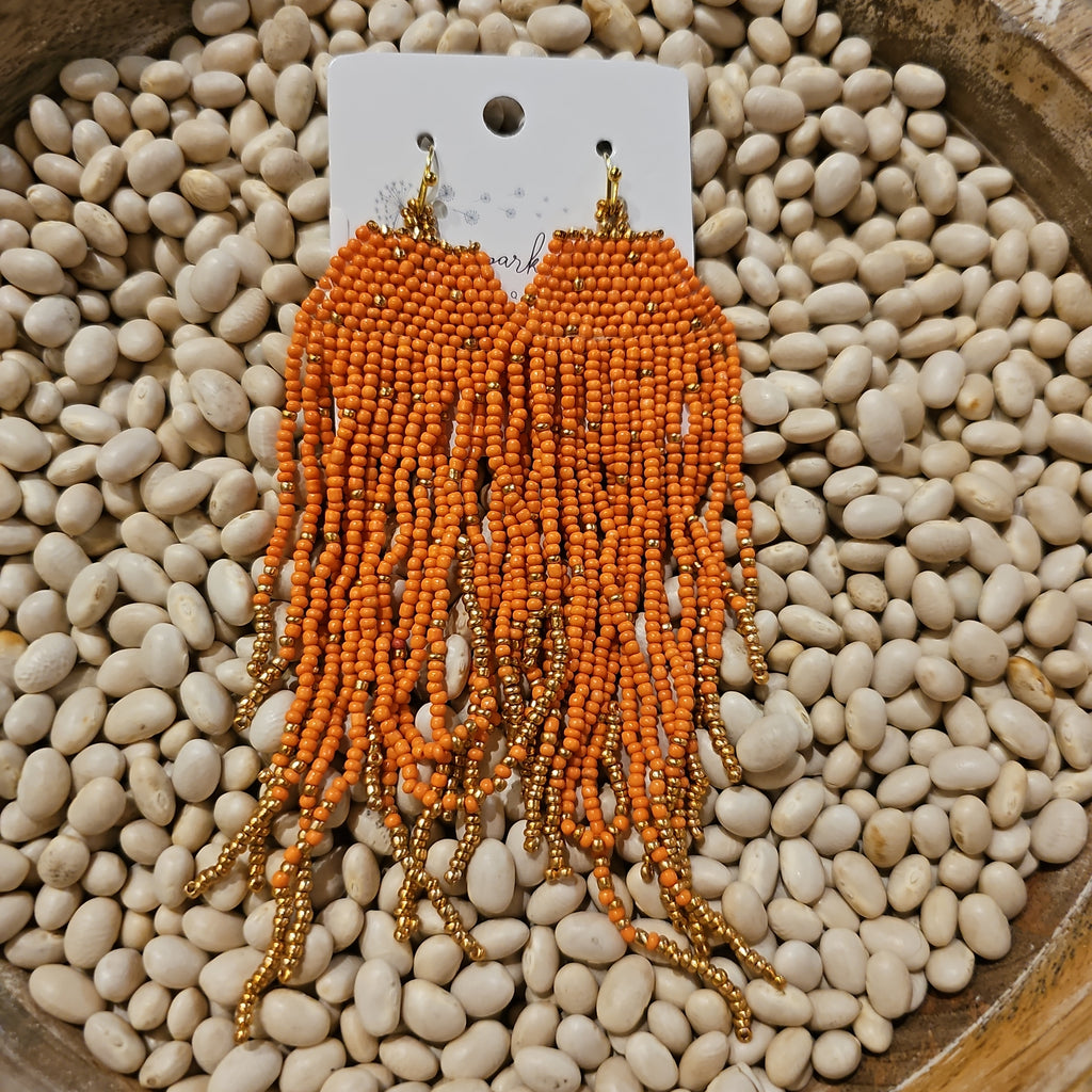 Coral/Orange Sherbet Beaded Earring