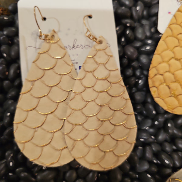 Genuine Leather- Scale Printed Earring- Multiple Colors