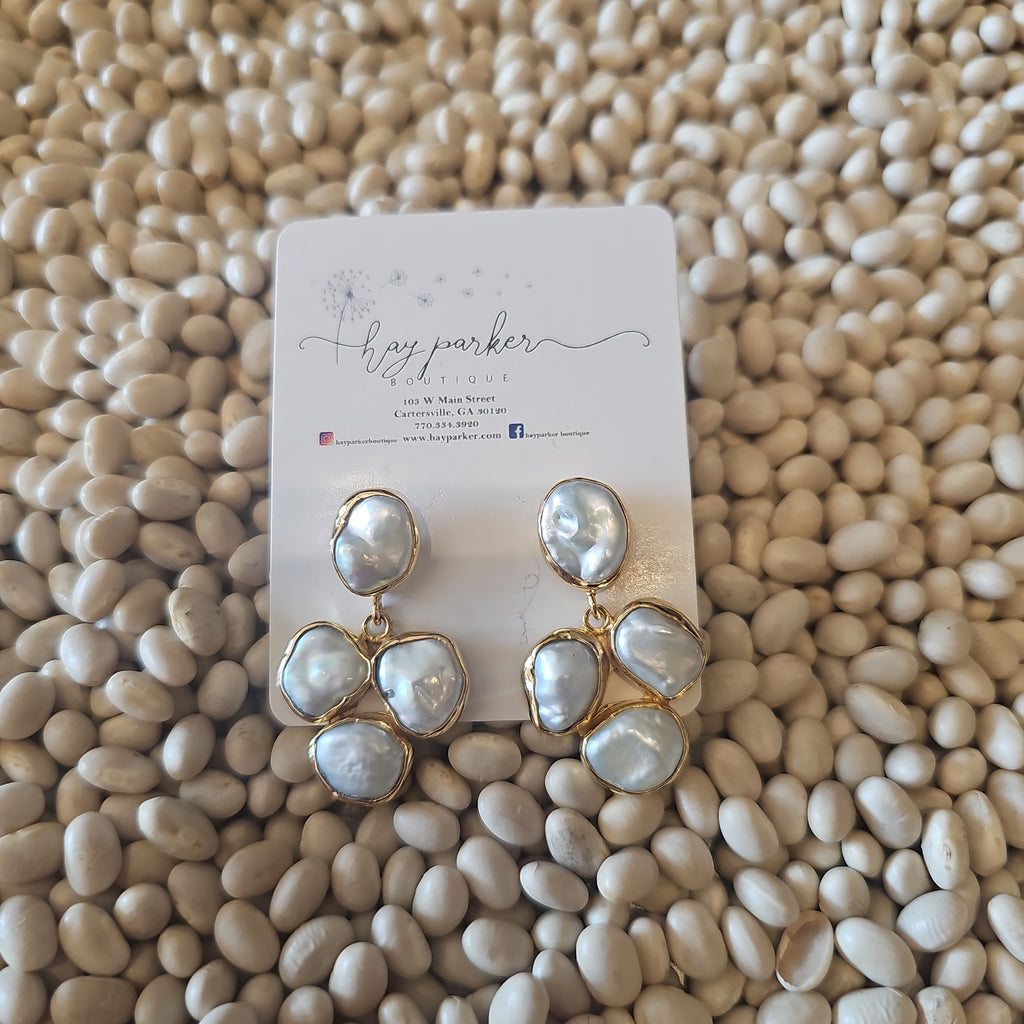 Pearl Cluster Earrings