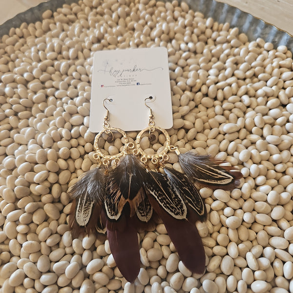#1 Brown Feather Earrings