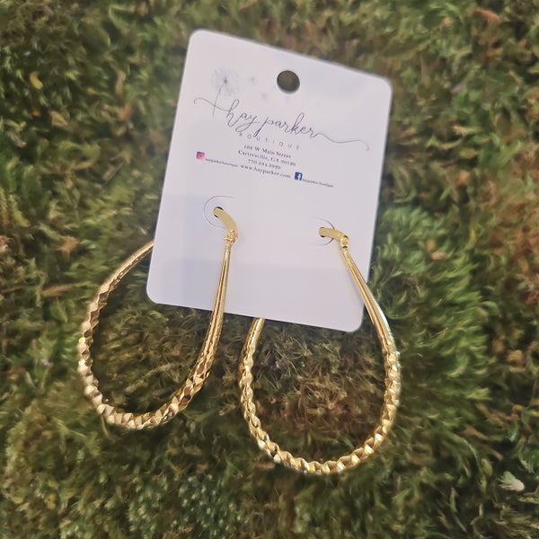 #15 Gold Oval Hoops