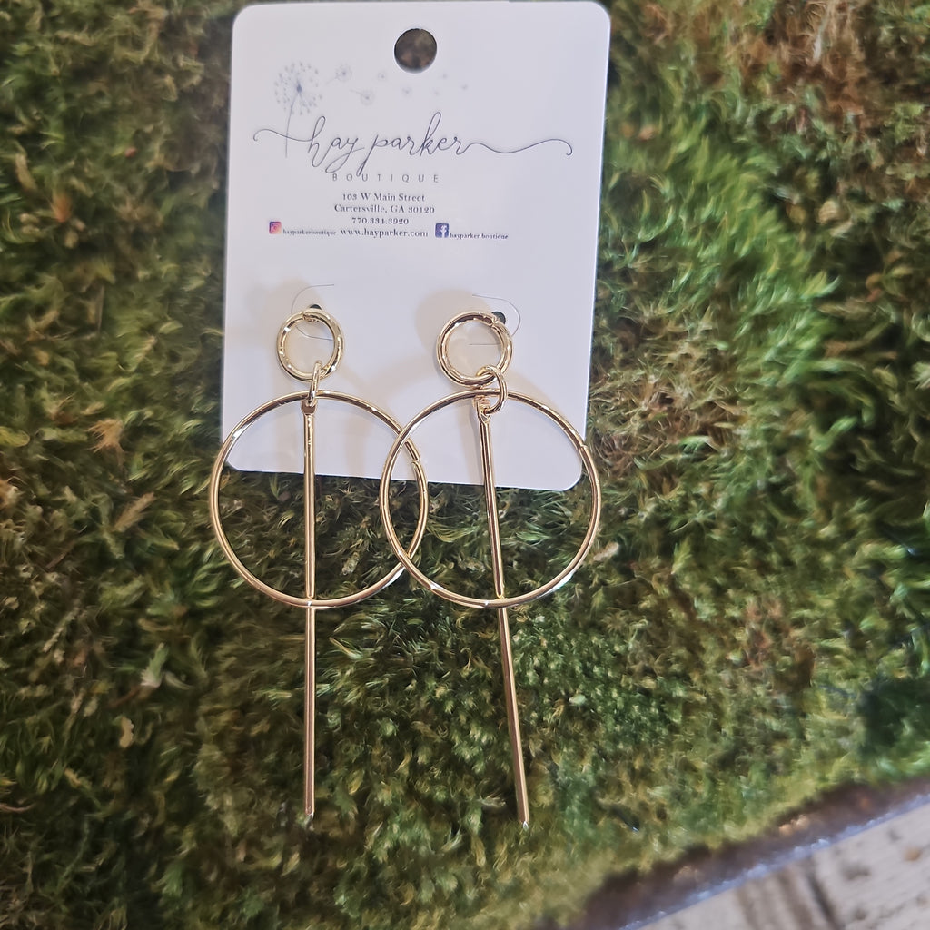 #26 Gold Circle & Bar Earrings