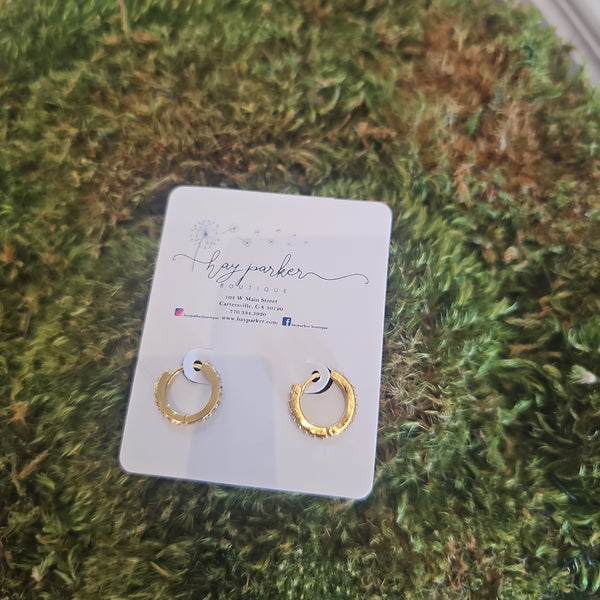 #36 Tiny Pave Golden Hoops