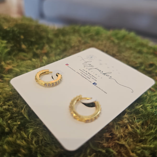 #36 Tiny Pave Golden Hoops