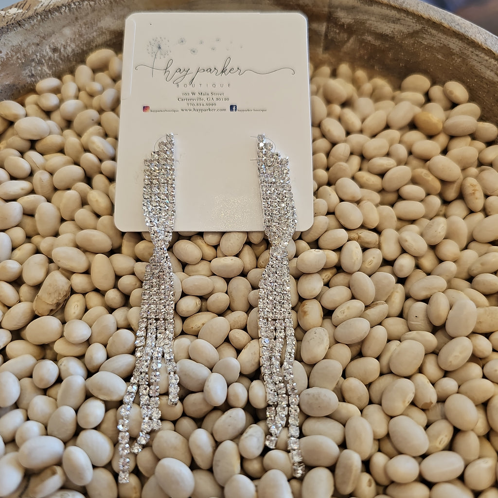 EP51290-002 Silver Pave Strand Earring