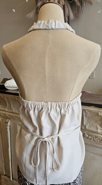 Two Piece Ivory Halter Tops & Trousers