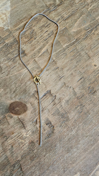 Silver Linked "Y" Necklace