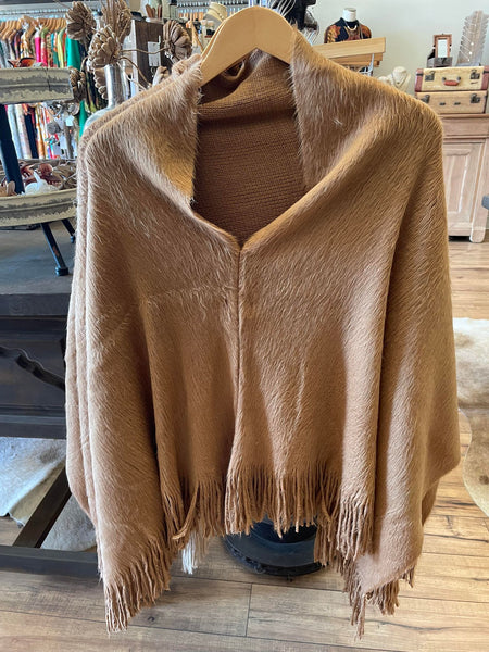 Soft Camel Pullover Poncho