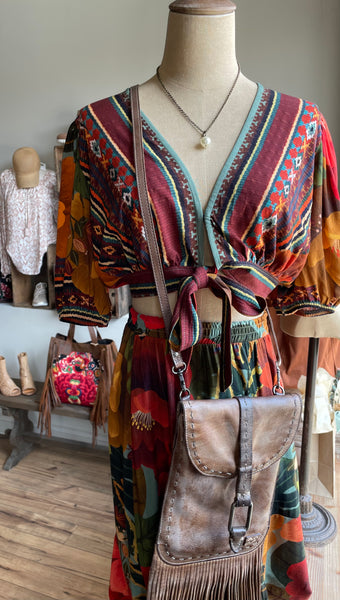 Tribal kimono top & maxi skirt set