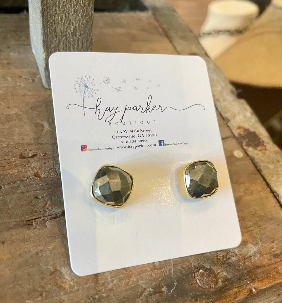 Pyrite Stud Earring