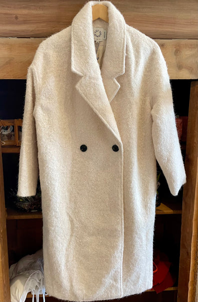 Molly Bracken LONG SHEEPSKIN EFFECT COAT