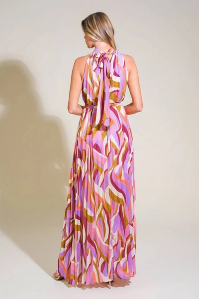 Dreamy High Neck Pink Maxi Dress