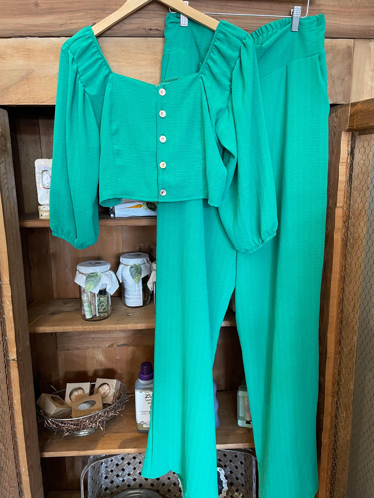 Two Piece Green Outfit- Size Large