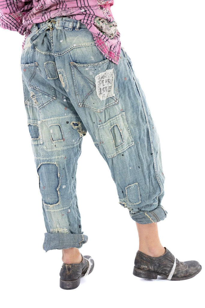 Cotton Linen Miners Denims in washed indigo