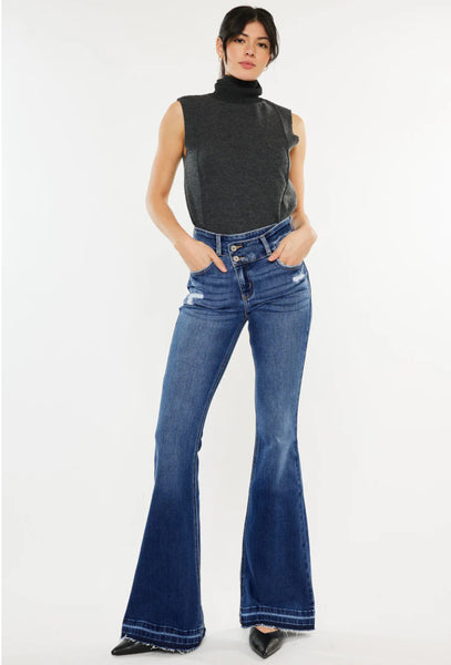KanCan High Rise Cross-over Flare Jeans
