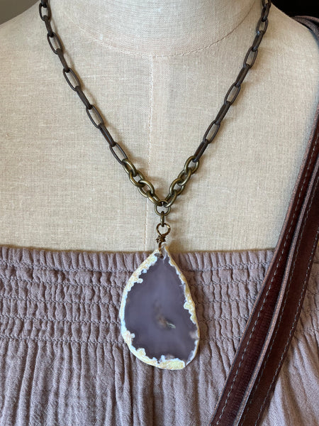 Smoky Agate Bronze Chain