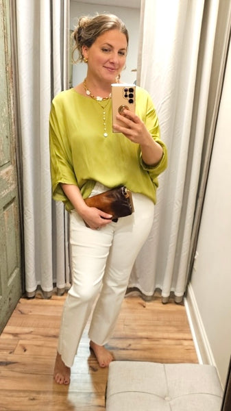 Green Batwing Blouse