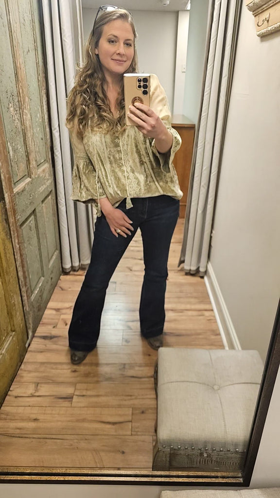 Light Olive Velvet Top