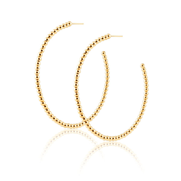 Chelsea Beaded Hoop- Gold