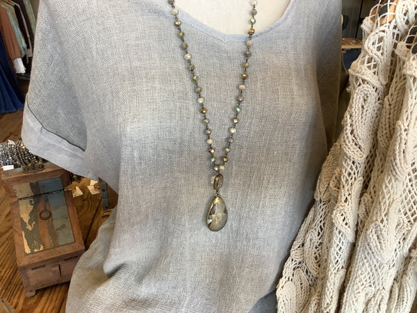 Pearl and Jasper pendant
