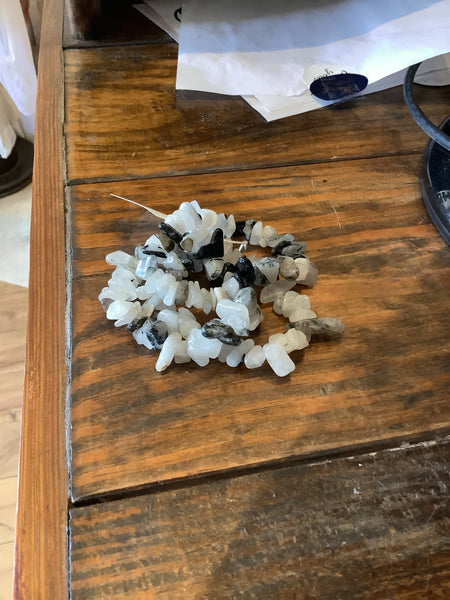 Black, white, and grey crystal bracelet set