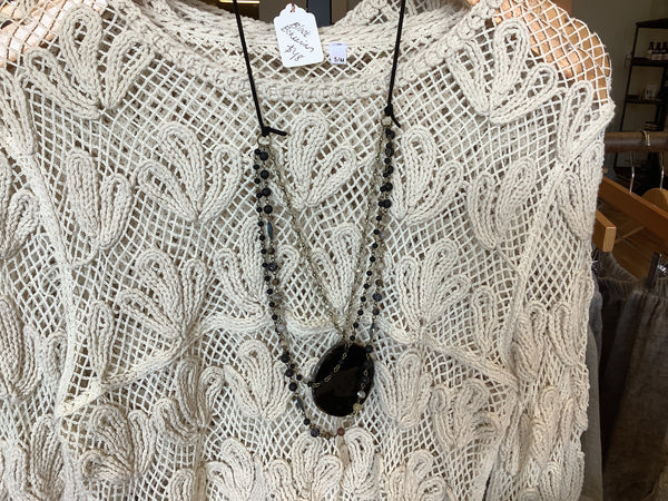 Black bohemian crystal