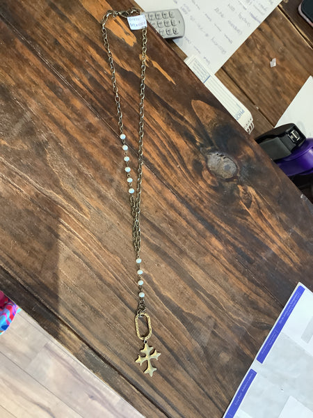 Brass Cross Necklace